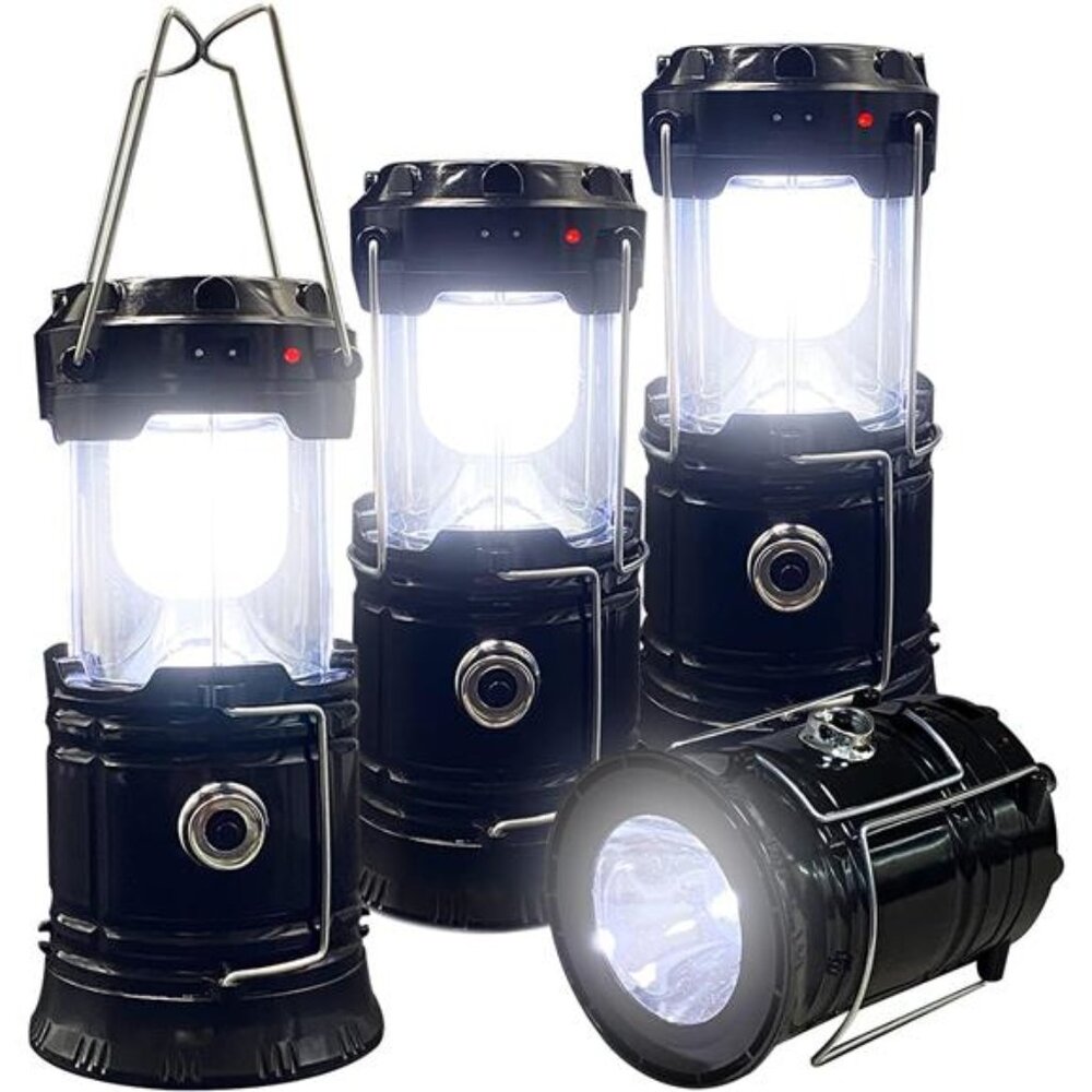 Collapsible Portable LED Camping Lantern Lightweight Waterproof Solar Flashlight
